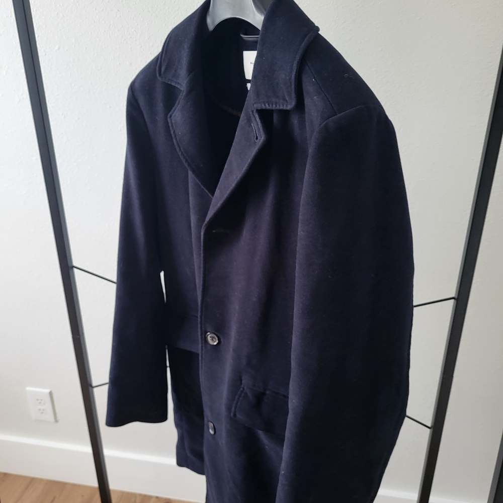 Billy Reid Velvet Men's Navy Night Blue Pea Coat. Perfect For The Holidays - Picture 2 of 10